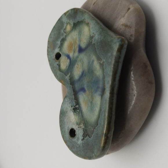 Green clay melt pendant heart tie dye styled - Picture 2 of 2